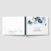 Elegant Dusty Blue Floral Wedding Gästebuch (Voll)