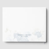 Elegant Dusty Blue Floral Wedding Gästebuch (Rückseite)