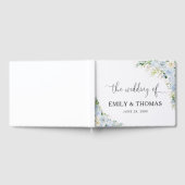 Elegant Dusty Blue Floral Wedding Guest Book Gästebuch (Voll)