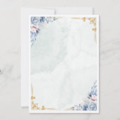 Elegant Dusty Blue Floral Wedding Invitation  Einladung (Rückseite)