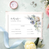 Elegant Dusty Blue Floral Wedding Meal Choice