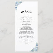 Elegant Dusty Blue Floral Wedding Menükarte (Vorderseite)