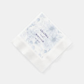 Elegant Dusty Blue Floral Wedding Napkin Serviette (Ecke)