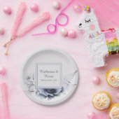 Elegant Dusty Blue Floral Wedding Pappteller (Party)