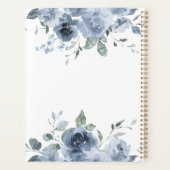 Elegant Dusty Blue Floral Wedding Planner Planer (Rückseite)