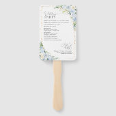 Elegant Dusty Blue Floral Wedding Program Fächer (Rückseite)