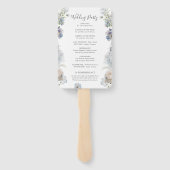 Elegant Dusty Blue Floral Wedding Program Hand Fan Fächer (Rückseite)