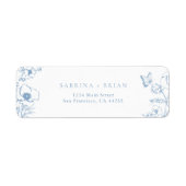 Elegant Dusty Blue Floral Wedding Return Address (Vorne)