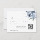 Elegant Dusty Blue Floral Wedding RSVP Card Karte (Vorderseite)