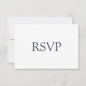 Elegant Dusty Blue Floral Wedding RSVP Card Karte (Rückseite)