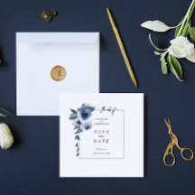 Elegant Dusty Blue Floral Wedding speichern das Da
