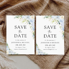 Elegant Dusty Blue Floral Wedding speichern das Da Save The Date