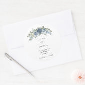 Elegant Dusty Blue Floral Wedding Sticker (Umschlag)