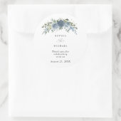 Elegant Dusty Blue Floral Wedding Sticker (Tasche)