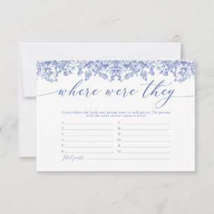 Elegant Dusty Blue Floral wo sie spielten Einladung