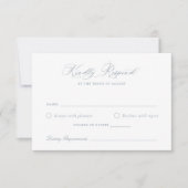 Elegant Dusty Blue Floral Wreath Wedding RSVP Card Einladung (Vorderseite)