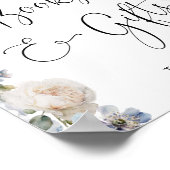 Elegant Dusty Blue Flowers Bücher und Geschenke Poster (Ecke)