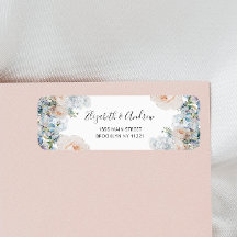 Elegant Dusty Blue Flowers Rücksendeadresse