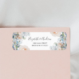 Elegant Dusty Blue Flowers Rücksendeadresse