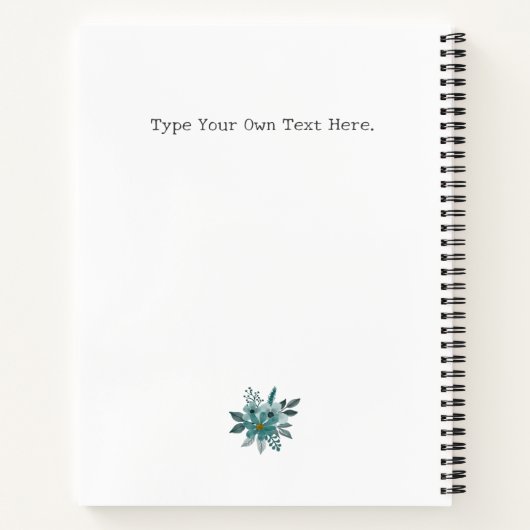 Elegant Dusty Blue Flowers Zuhause Sweet Zuhause C Notizblock (Rückseite)