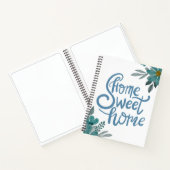 Elegant Dusty Blue Flowers Zuhause Sweet Zuhause C Notizblock (Innenseite)