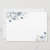 Elegant Dusty Blue Foliage Wedding 3 FOTO Save The Date (Rückseite)