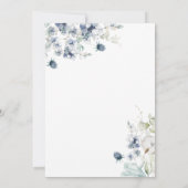 Elegant Dusty Blue Foliage Wedding Save the Date (Rückseite)