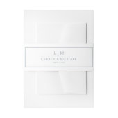 Elegant Dusty Blue Formal Monogram Wedding Einladungsbanderole (Vorderseite Beispiel)