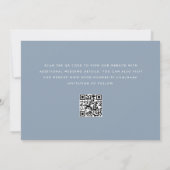 Elegant Dusty Blue Foto Typografy Qr Code Script Save The Date (Rückseite)