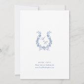 Elegant Dusty Blue French Garden Floral Wedding Einladung (Rückseite)