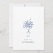 Elegant Dusty Blue French Garden Floral Wedding Einladung (Rückseite)