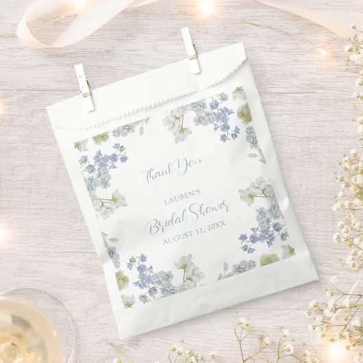 Elegant Dusty Blue Garden Danke Brautparty Geschenktütchen (Ausgeschnitten)