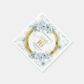 Elegant Dusty Blue Gold 16 . Geburtstag Napkins Serviette (Ecke)