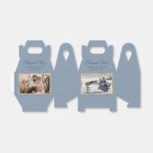 Elegant Dusty Blue Gold Wedding Foto Vielen Dank Geschenkschachtel (Ungefaltet)