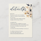 Elegant Dusty Blue Gold Winter Floral Wedding Begleitkarte (Vorderseite)