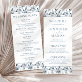 Elegant Dusty Blue Gray Blume Wedding Programs