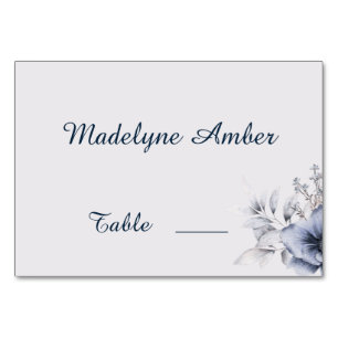 Elegant Dusty Blue Gray Wedding Tischnummer