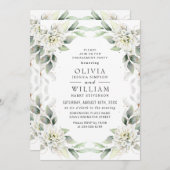 Elegant Dusty Blue Greenerity Engagement Party Einladung (Vorne/Hinten)