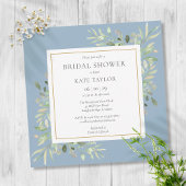 Elegant Dusty Blue Greenerity Wedding Brautparty Einladung