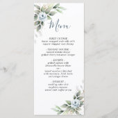 Elegant Dusty Blue Greenerity Wedding Menu Card Menükarte (Vorderseite)