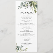 Elegant Dusty Blue Greenerity Wedding Menu Menükarte (Vorderseite)