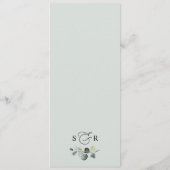 Elegant Dusty Blue Greenerity Wedding Menu Menükarte (Rückseite)