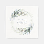 Elegant Dusty Blue Greenerity Wedding Serviette (Vorderseite)