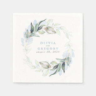 Elegant Dusty Blue Greenerity Wedding Serviette