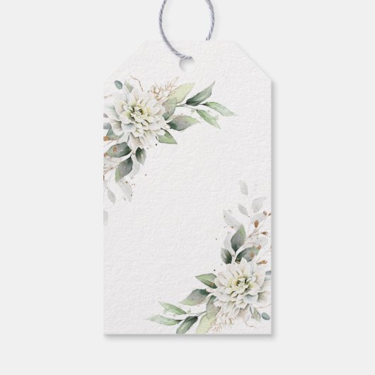 Elegant Dusty Blue Greenerity Wedding Vielen Dank Geschenkanhänger (Rückseite)