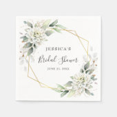 Elegant Dusty Blue Greenery Brautparty Paper Serviette (Vorderseite)