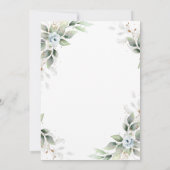 Elegant Dusty Blue Greenery Bridal Brunch Einladung (Rückseite)