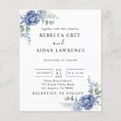 Elegant Dusty Blue Greenery Hochzeitsmaterial (Vorderseite)