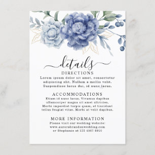 Elegant Dusty Blue Greenery Hochzeitsmaterial Begleitkarte