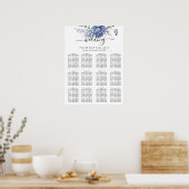 Elegant Dusty Blue Greenery Hochzeitsmaterial Poster (Küche)